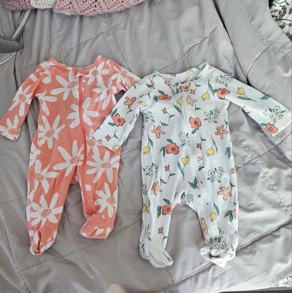 Girl's Douple Zip Sleeper/Onesie - 2 set